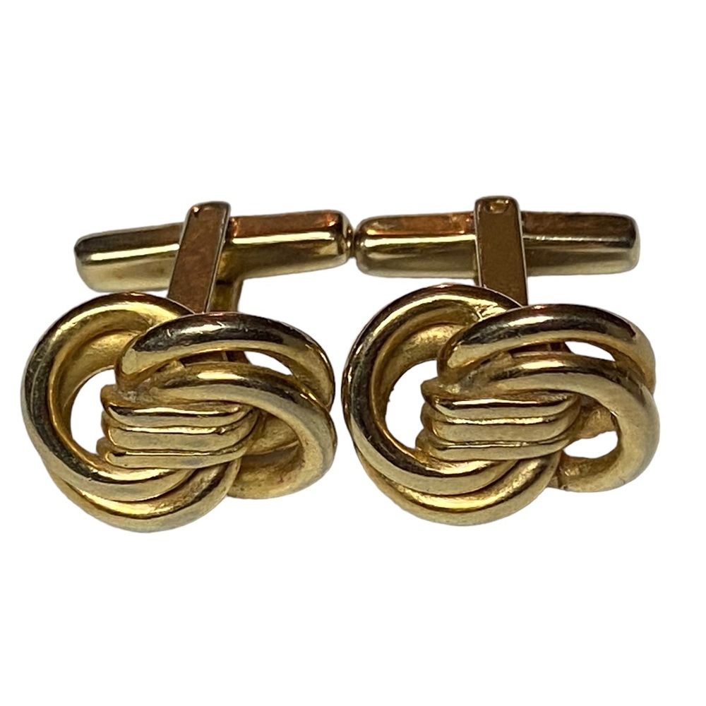 Vintage Golden High End ROPE Nautical Free Form Men’s Cufflinks MINTY